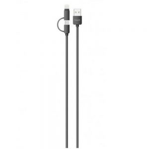Кабель USB Havit HV-CB610X, Micro USB + Lightning (iPhone) 1м Чорний