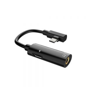 Адаптер-перехідник Hoco LS19 2в1 Type-C -Type-C + 3.5mm Чорний