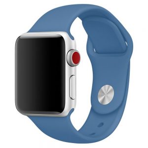 Ремінець силіконовий для Apple watch 42mm / 44mm (Синій / Delft Blue)