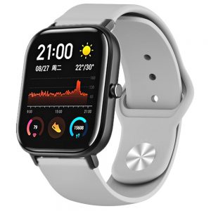 Ремінець силіконовий Sport Design для Xiaomi/Amazfit/Samsung 20 mm (Сірий / Gray)