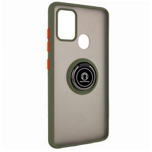 Чохол TPU+PC Deen ColorEdgingRing під магнітний тримач для Samsung Galaxy A21s (Оливковий)