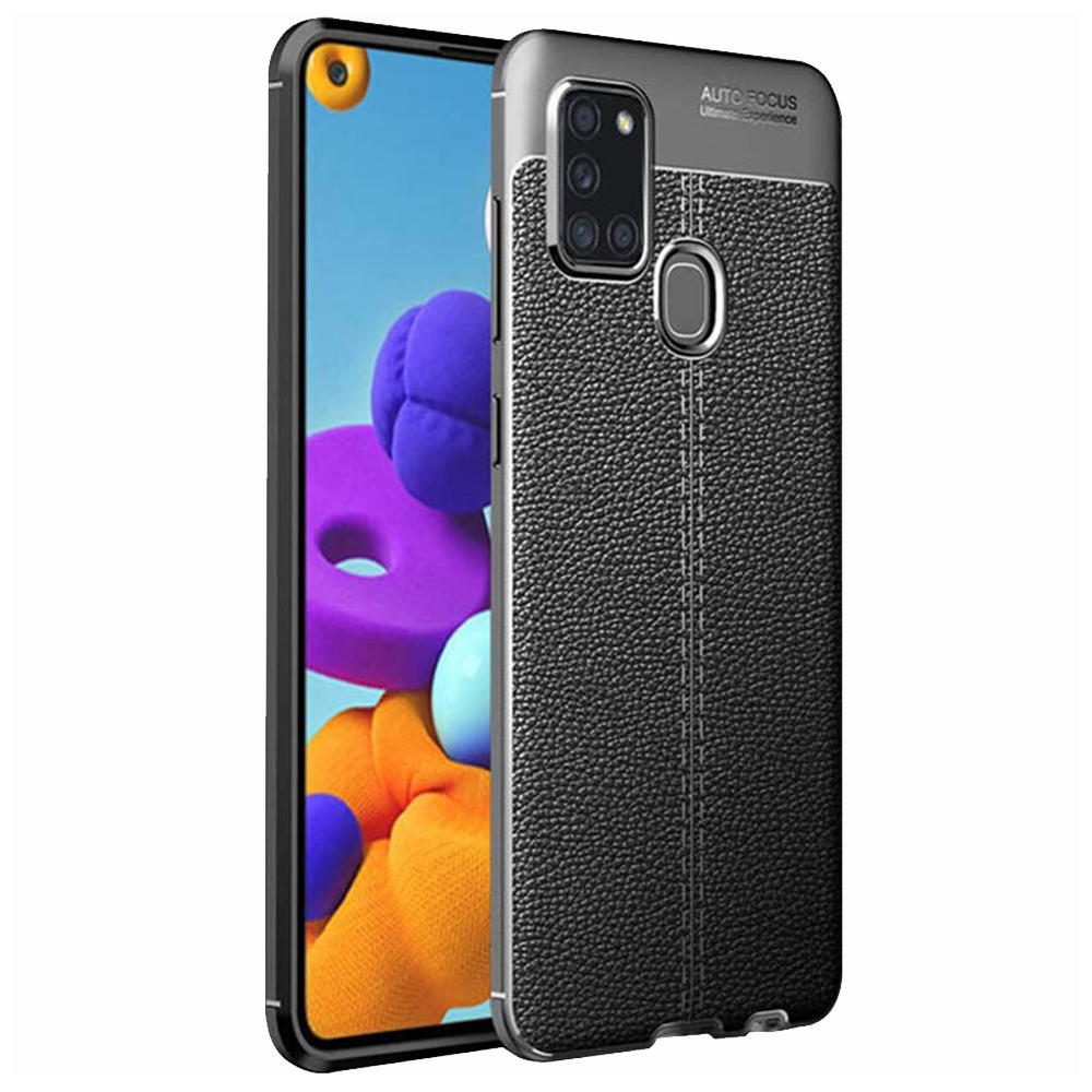 Чохол фактурний (з імітацією шкіри) для Samsung Galaxy A21s Чорний