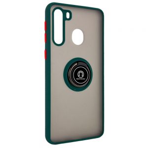 Чохол TPU+PC Deen ColorEdgingRing під магнітний тримач для Samsung Galaxy A21 (Зелений)