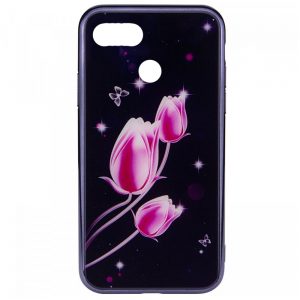 Чохол TPU+Glass скляний Fantasy для Xiaomi Redmi 6 Тюльпани