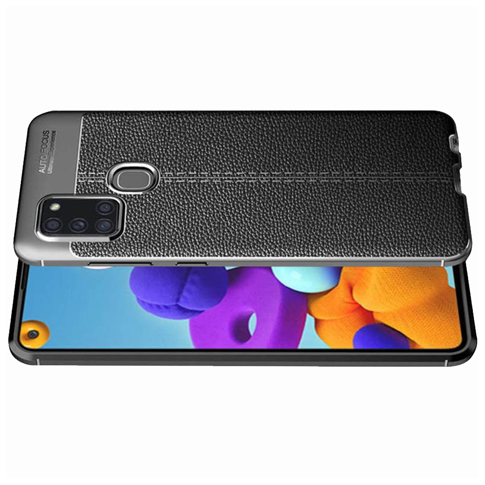 Чохол фактурний (з імітацією шкіри) для Samsung Galaxy A21s Чорний - Зображення 4