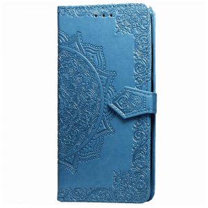 Чохол книжка шкіряний Art з візитницею для Xiaomi Redmi 9 Синій