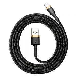 Кабель Baseus Cafule USB Lightning 2.4A 1м Чорний/Золотий