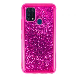 Чохол TPU+PC Sparkle (glitter) для Samsung Galaxy M31 (Малиновий)