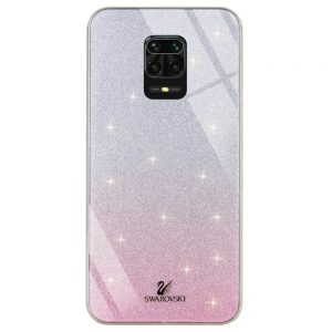 Чохол скляний Swarovski для Xiaomi Redmi Note 9S / Note 9 Pro / Note 9 Pro Max Рожевий