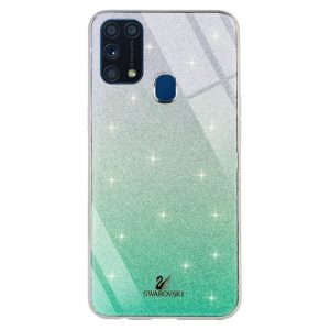 Чохол скляний Swarovski для Samsung Galaxy M31 (M315) Бірюзовий