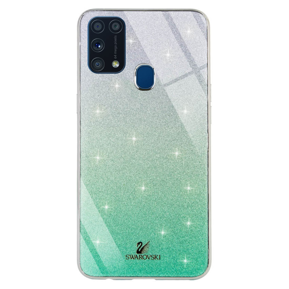Чохол скляний Swarovski для Samsung Galaxy M31 (M315) Бірюзовий