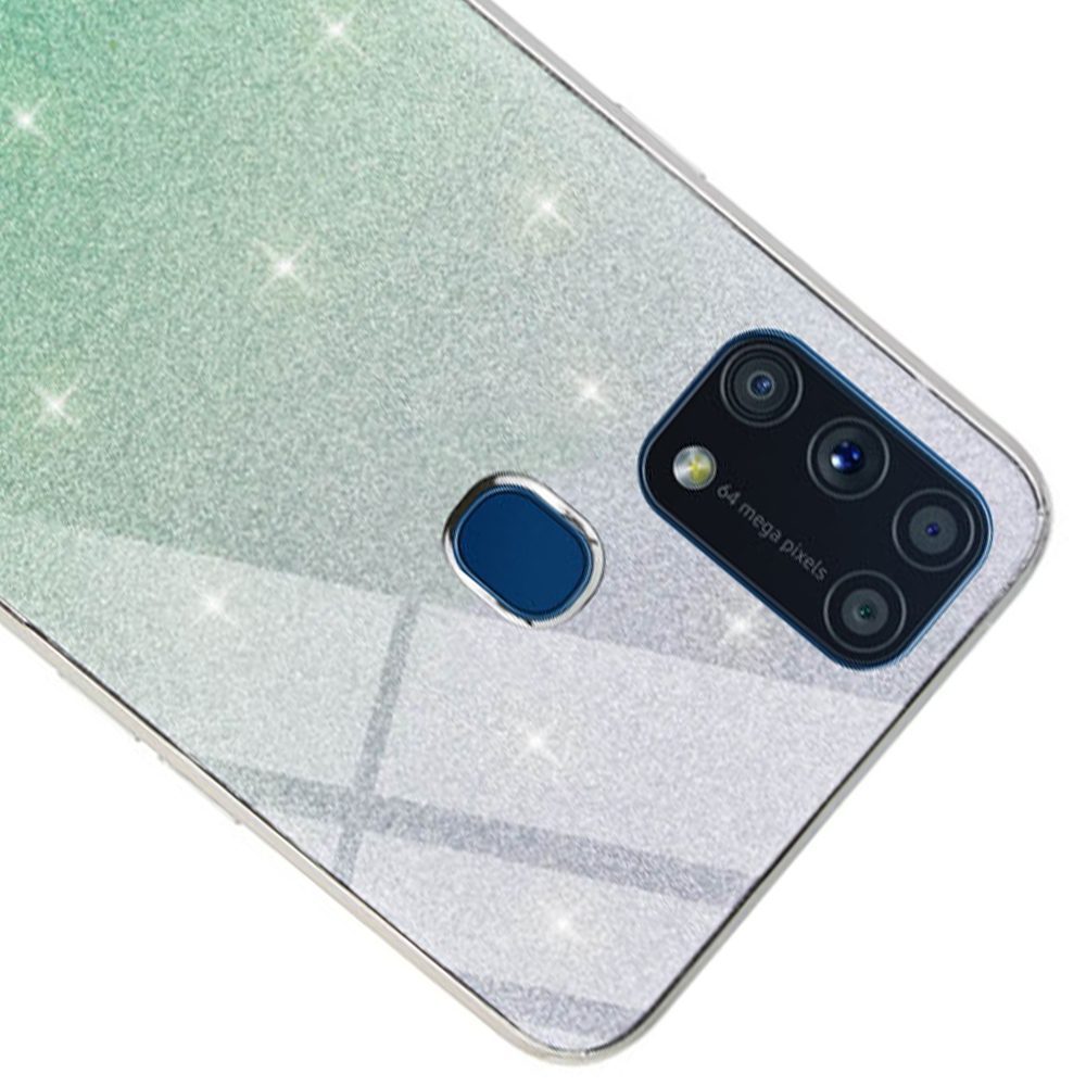 Чохол скляний Swarovski для Samsung Galaxy M31 (M315) Бірюзовий - Зображення 4