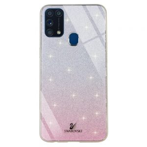 Чохол скляний Swarovski для Samsung Galaxy M31 (M315) Рожевий