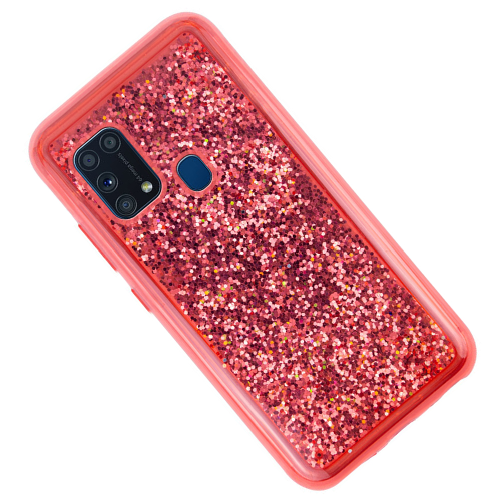 Чохол TPU+PC Sparkle (glitter) для Samsung Galaxy A21s (Червоний) - Зображення 3