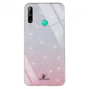 Чохол скляний Swarovski для Huawei P40 Lite E / Y7 P Рожевий