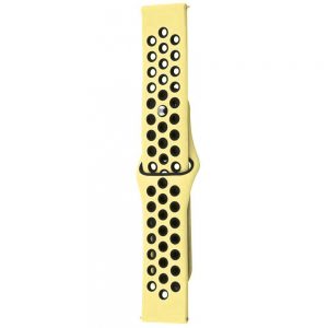 Ремінець силіконовий 20mm Nike Design для Xiaomi/Amazfit/Samsung (Жовтий / Чорний)