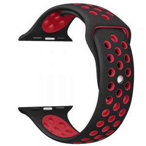Ремінець силіконовий 20mm Nike Design для Xiaomi/Amazfit/Samsung (Чорний/Червоний)