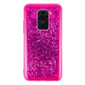 Чохол TPU+PC Sparkle (glitter) для Xiaomi Redmi Note 9 / Redmi 10X (Малиновий)