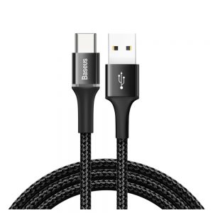Кабель Baseus Halo Data USB Type-C 3A 1м Чорний