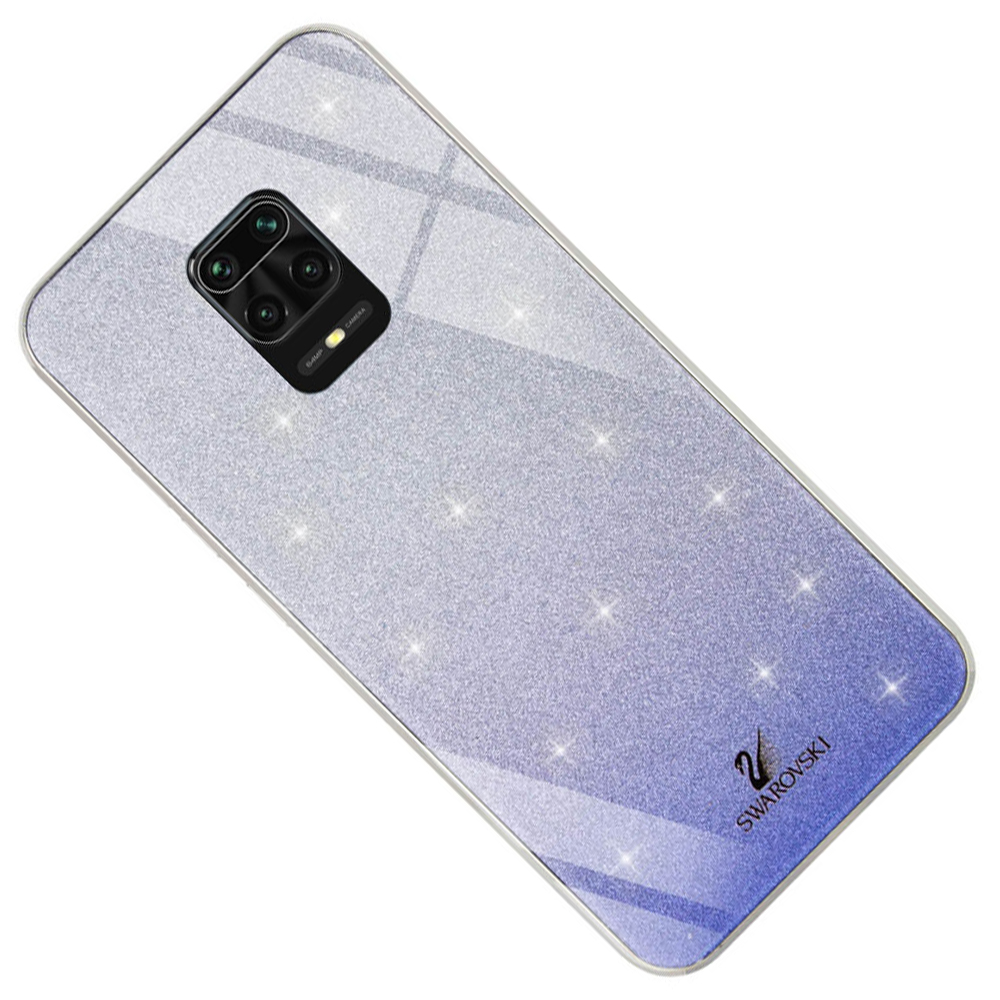 Чохол скляний Swarovski для Xiaomi Redmi Note 9S / Note 9 Pro / Note 9 Pro Max Синій - Зображення 3