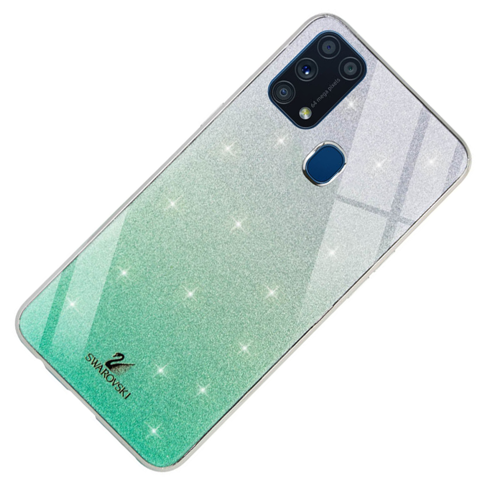 Чохол скляний Swarovski для Samsung Galaxy M31 (M315) Бірюзовий - Зображення 2