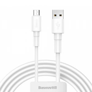 Кабель Baseus Mini White USB для Micro 2.4A 1м Білий