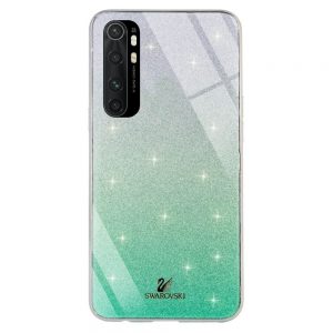 Чохол скляний Swarovski для Xiaomi Mi Note 10 Lite Бірюзовий