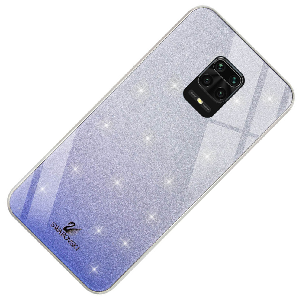 Чохол скляний Swarovski для Xiaomi Redmi Note 9S / Note 9 Pro / Note 9 Pro Max Синій - Зображення 2