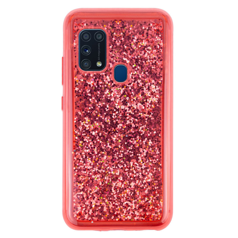 Чохол TPU+PC Sparkle (glitter) для Samsung Galaxy A21s (Червоний)