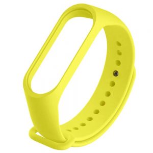 Ремінець силіконовий для фітнес-браслета Xiaomi Mi Band 5/6 Світло-жовтий