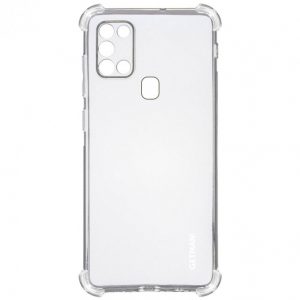 Чохол GETMAN Ease logo посилені кути для Samsung Galaxy A21 Прозорий