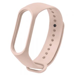 Ремінець силіконовий для фітнес-браслета Xiaomi Mi Band 5/6 Пудровий
