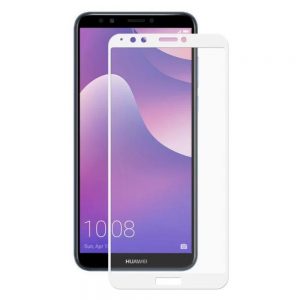 Захисне скло для HUAWEI Y7 (2018) Full Glue (0.3 мм, 2.5D, білий)
