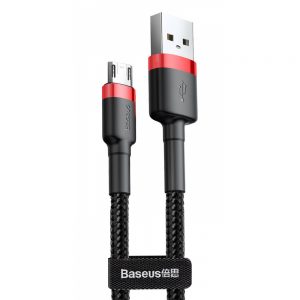 Кабель Baseus Cafule USB Micro 2.4A 0.5м Чорний/Червоний