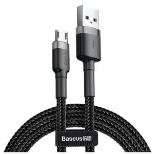 Кабель Baseus Cafule USB Micro 1.5A 2m Чорний/Сірий