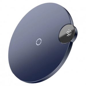 Бездротовий зарядний пристрій Baseus Digtal LED Display Wireless Charger Синій