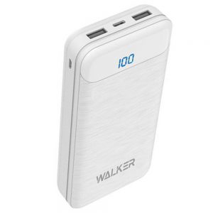 Портативний акумулятор Walker WB-525 20000mAh + LCD 2USB 2.1A/2.1A Білий