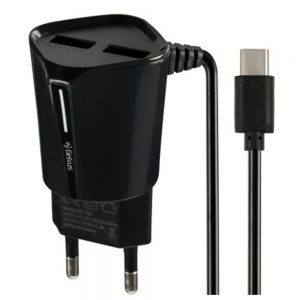 Мережевий зарядний пристрій Gelius Pro Edition Auto ID 2USB + кабель Type-C 2.4A Чорний