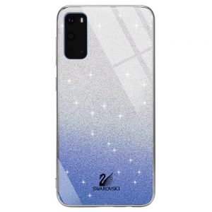 Чохол скляний Swarovski для Samsung Galaxy S20 Синій