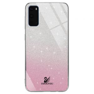 Чохол скляний Swarovski для Samsung Galaxy S20 Рожевий