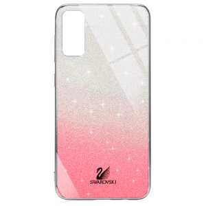 Чохол скляний Swarovski для Samsung Galaxy S20 Малиновий