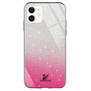 Чохол скляний Swarovski для Apple iPhone 11 (6.1") (Малиновий)