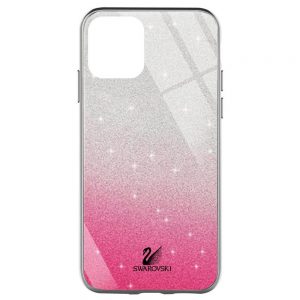 Чохол скляний Swarovski для Apple iPhone 12 Pro Max (6.7") Малиновий
