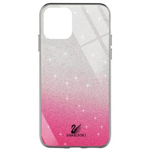 Чохол скляний Swarovski для Apple iPhone 12 mini (5.4") Малиновий