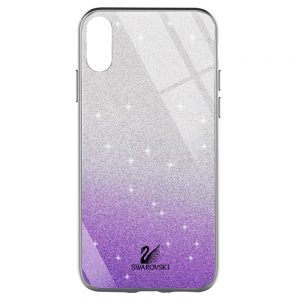 Чохол скляний Swarovski для Apple iPhone X / XS (5.8") Фіолетовий