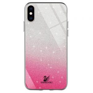 Чохол скляний Swarovski для Apple iPhone X / XS (5.8") Малиновий