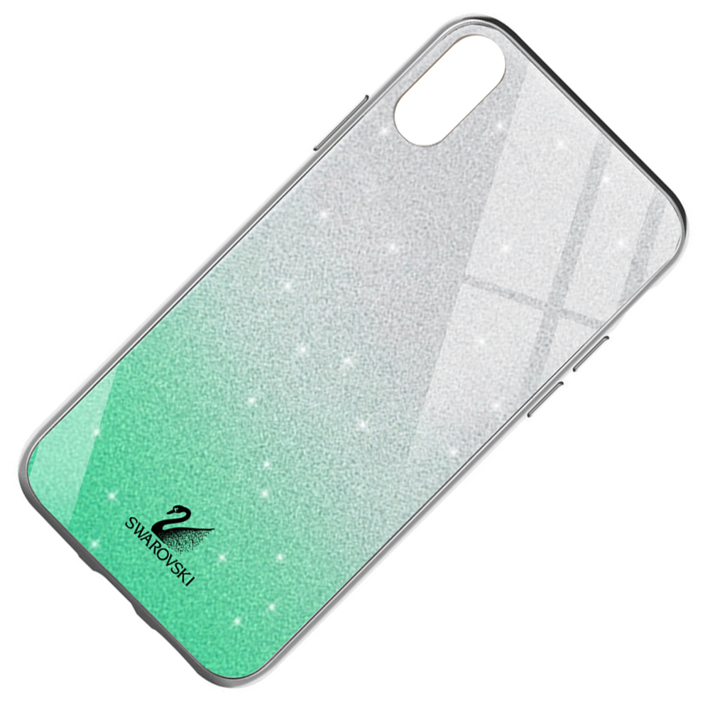 Чохол скляний Swarovski для Apple iPhone X / XS (5.8") Бірюзовий - Зображення 2