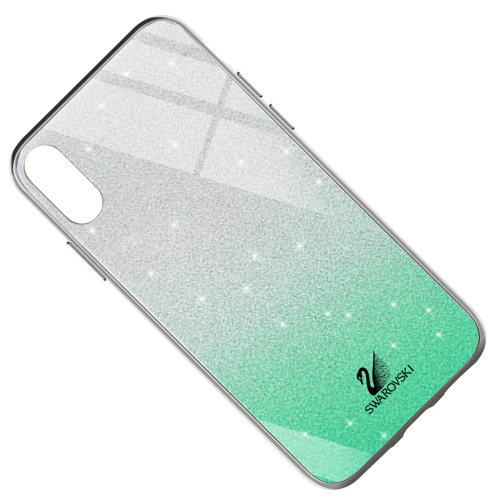 Чохол скляний Swarovski для Apple iPhone X / XS (5.8") Бірюзовий - Зображення 3