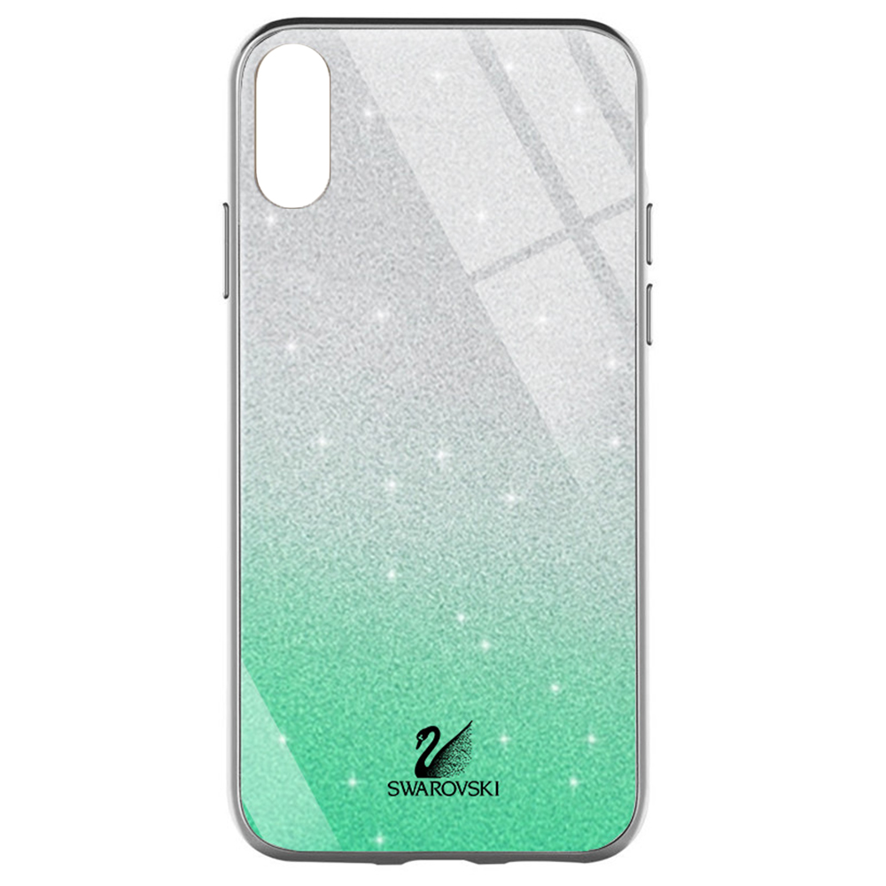 Чохол скляний Swarovski для Apple iPhone X / XS (5.8") Бірюзовий