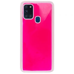 Чохол Neon Sand glow in the dark для Samsung Galaxy A21s (Рожевий)